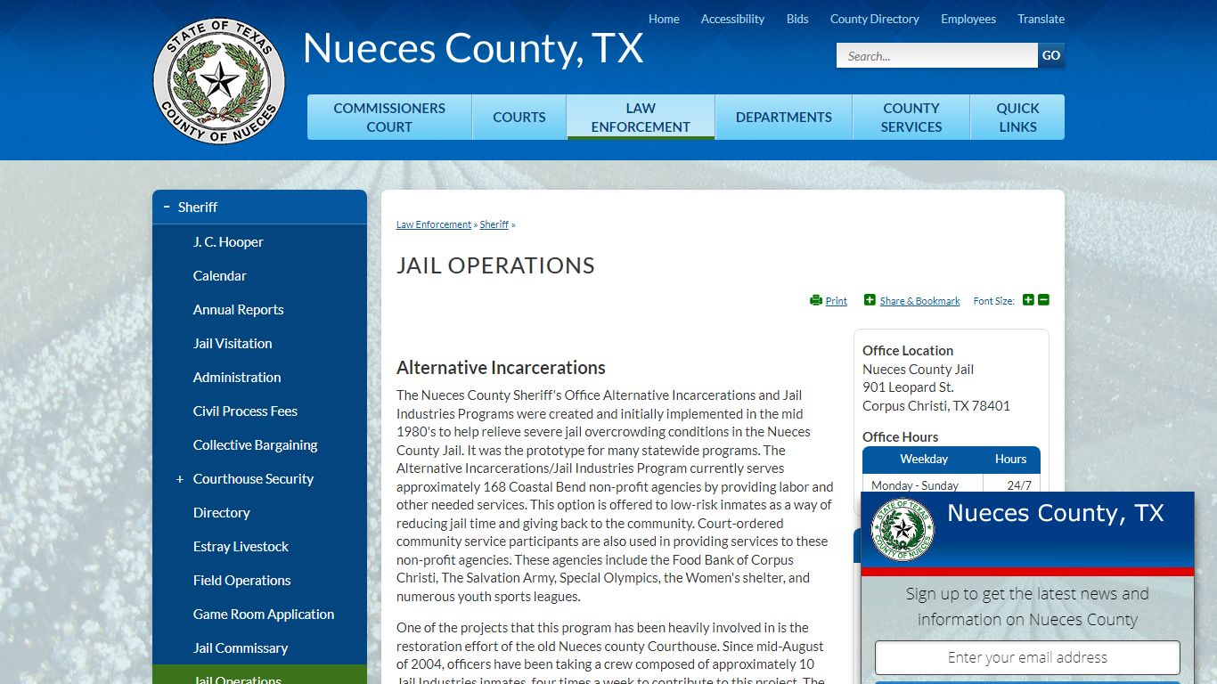 Jail Operations | Nueces County, TX